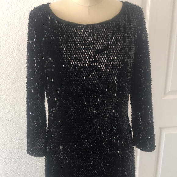 Black Velvet sequin dress. - Picture 2 of 12